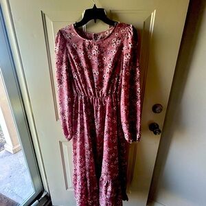 SHEIN Pink and Green Floral Top